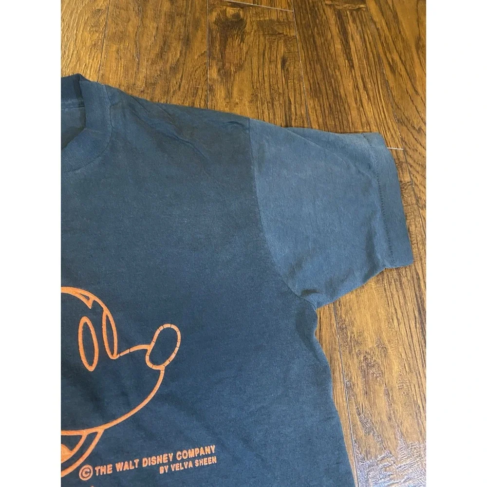 Vintage Velva Sheen Mickey Mouse California TShirt Black Orange Single Stitch XL